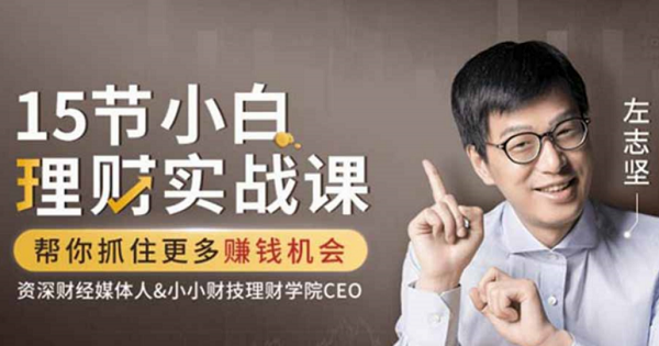 【左志坚】《15节小白理财实战课,帮你抓住更多赚钱机会》课程网盘下载-爱雅微课