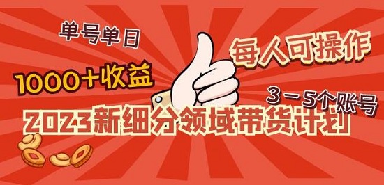 新细分领域带货计划:单号单日1000+收益不难,每人可操作3-5个账号!-爱雅微课