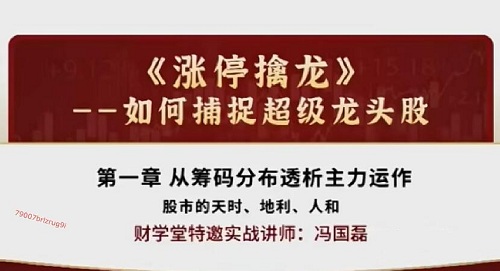 【冯国磊】《涨停擒龙——如何捕捉超级龙头股》网盘课程下载-爱雅微课