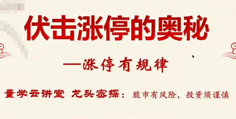 【量学云讲堂】《龙头密探-仲展 第29期视频课程系统课+盘后 共45视频》网盘课程下载-爱雅微课