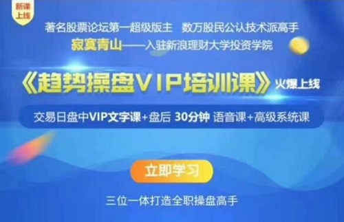 【寂寞青山】《趋势操盘VIP培训课》网盘课程下载-爱雅微课