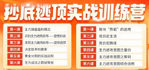 【无为】《无为课堂：顶底训练营之主力盈利模式》网盘课程下载-爱雅微课