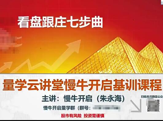 【量学云讲堂】《朱永海慢牛开启第45期视频课程主课+收评合集 共50个视频》网盘课程下载-爱雅微课