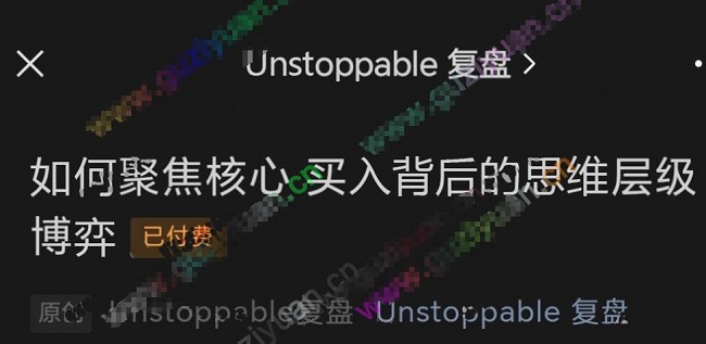 【淘股吧】《Unstoppable复盘--如何聚焦核心》网盘课程下载-爱雅微课