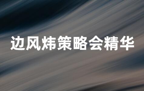【边风炜】《边风炜 2024年10月 策略会精选篇(上)(下)2视频》网盘课程下载