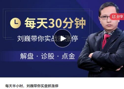 【刘巍】《每天半小时,刘巍带你实盘抓涨停》网盘课程下载