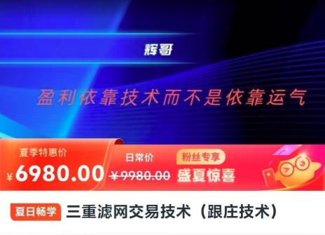 【辉哥】《辉哥三重滤网交易技术(跟庄技术)》网盘课程下载