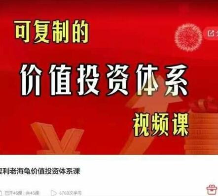 【复利老海龟】《复利老海龟价值投资体系课,可复制的价值投资体系视频课》网盘课程下载
