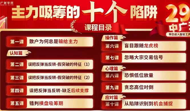【刘琦】《刘琦老师 寻龙私密圈主力吸筹的十个陷阱系统课 指标》网盘课程下载
