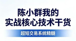 【陈小群】《陈小群我的实战核心技术干货 短线交易PDF文章 8文件》网盘课程下载-爱雅微课