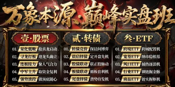 【树帆】《万象本源巅峰实盘班-树帆卓妍》网盘课程下载