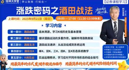 【利乐】《钱坤利乐老师战法体系7小时直播课 4集》网盘课程下载