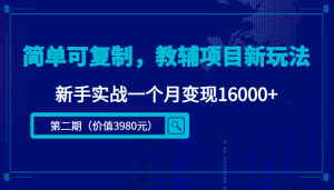 教辅项目新玩法,新手实战一个月变现16000+(第2期+课程+资料)-爱雅微课
