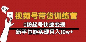 视频号带货训练营:0粉起号快速变现,新手也能实现月入10w+-爱雅微课