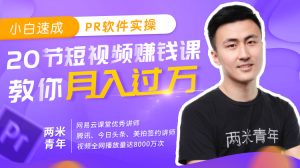 【两米青年】原价99元的《小白速成PR软件实操,教你月入过万》网盘课程下载-爱雅微课