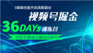 视频号掘金36天训练营,0基础也能开启高薪副业,手把手教做出赚钱视频号-爱雅微课