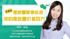 【阿佳】原价99元的《零基础朋友圈营销实战:你的朋友圈价值百万》网盘课程下载-爱雅微课