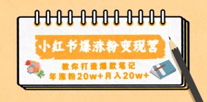 小红书爆涨粉变现营(第五期)教你打造爆款笔记,年涨粉20w+月入20w+-爱雅微课