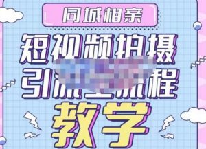 【心动学堂】原价1999元的同城相亲短视频矩阵起号-引流-拍摄进阶,引流全流程教学!-爱雅微课