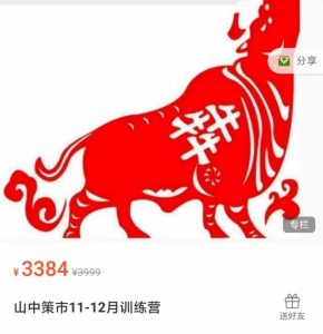 【山中策市】原价3384元的《山中策市11-12月训练营》网盘课程下载-爱雅微课