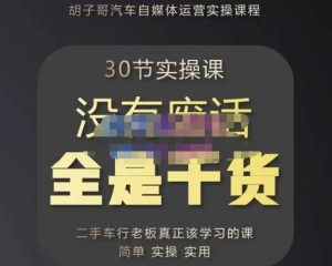 【胡子哥】原价8888元的汽车自媒体运营实操课,汽车新媒体二手车短视频运营教程-爱雅微课
