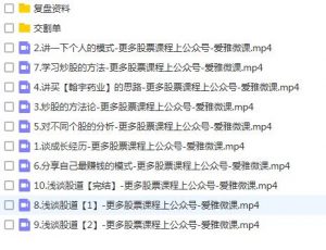 【水哥割股】《水哥割股 10个月100w做到900w交割单视频》网盘课程下载-爱雅微课