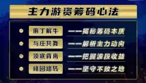 【袁博】《牛散特训营专栏 主力游资-筹码心法》网盘课程下载-爱雅微课