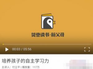 【付立平】《付立平老师 培养孩子自主学习力》网盘课程下载-爱雅微课
