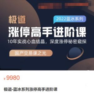 【极道】《作手逍遥风逍遥风系列课之蓝冰系列涨停高手进阶课》网盘课程下载-爱雅微课