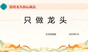【短线天机】《短线天机:2024年情绪龙头核心战法—只做龙头》网盘课程下载-爱雅微课