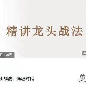 【一剑封喉】《龙头战法、低吸时代》网盘课程下载-爱雅微课