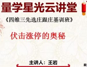 【量学云讲堂】《王岩四维三先选庄跟庄基训班 第47期》网盘课程下载-爱雅微课