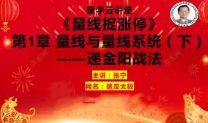 【量学云讲堂】《张宁基训第41期量线捉涨停视频课程》网盘课程下载-爱雅微课