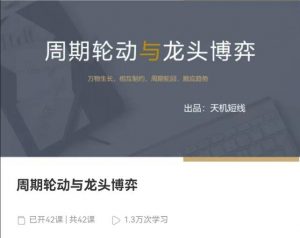 【天机短线】《周期轮动与龙头博弈+案例篇+超短实用技巧视频 42文件》网盘课程下载-爱雅微课