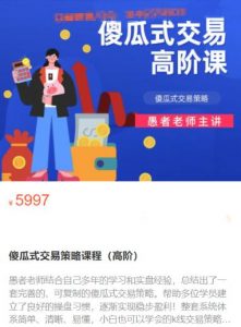 【愚者期货】原价5997元的《傻瓜式交易策略课程 高阶》网盘课程下载-爱雅微课