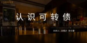 【股影方恨少】《方少财经学堂可转债T+0高频交易课程》网盘课程下载-爱雅微课