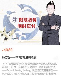 【冯勇智】原价4980元的《TFT智慧盈利体系趋势跟踪技法》网盘课程下载-爱雅微课
