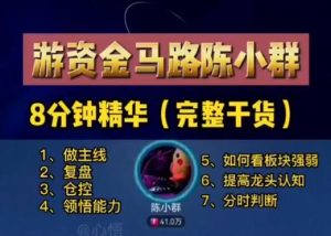 【陈小群】《游资金马路陈小群淘股吧心跳r视频+笔记+交割单》网盘课程下载-爱雅微课