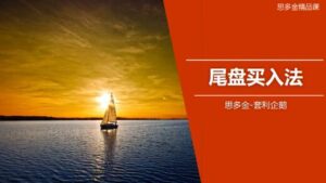 【思多金】《思多金套利企鹅交易技巧篇-尾盘买入法和做T精品课》网盘课程下载-爱雅微课