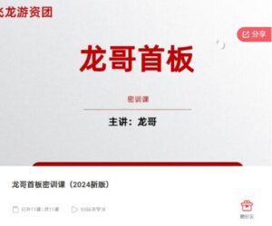 【龙哥】《龙哥首板密训课(2024新版)》网盘课程下载-爱雅微课