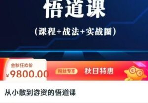 【精品课程】《从小散到游资的悟道课，超短实战进阶课》网盘课程下载-爱雅微课