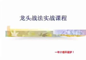 【清风】《清风主讲游资短线交易内部视频，龙头战法实战课程》网盘课程下载-爱雅微课