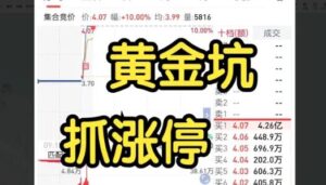 【超短小师妹】《黄金坑抓涨停 黄金坑模式详细教学 2025.11.04》网盘课程下载-爱雅微课