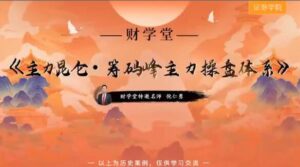 【倪仁勇】《倪仁勇 主力昆仑筹码峰主力操盘体系跟庄体系 高阶小班课+工具资料+指标》网盘课程下载-爱雅微课