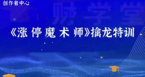 【荆钰开】《主力语言量化模型 涨停魔术师 擒龙特训系统课+资料指标》网盘课程下载-爱雅微课