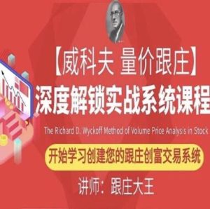 【跟庄大王】《跟庄大王第七届威科夫量价跟庄培训班课程视频回放（包含PPT课件资料）》网盘课程下载-爱雅微课