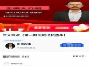 【阳哥说市】《阳哥说市三大痛点(第一时间进出和选牛)-2节》网盘课程下载-爱雅微课