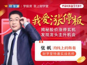 【张帆】《我爱涨停板 揭秘股价涨停玄机发现龙头主升机会》网盘课程下载-爱雅微课