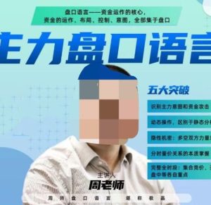 【周志伟】《周志伟主力盘口语言(全实盘、全动态、全主力密码)》网盘课程下载-爱雅微课